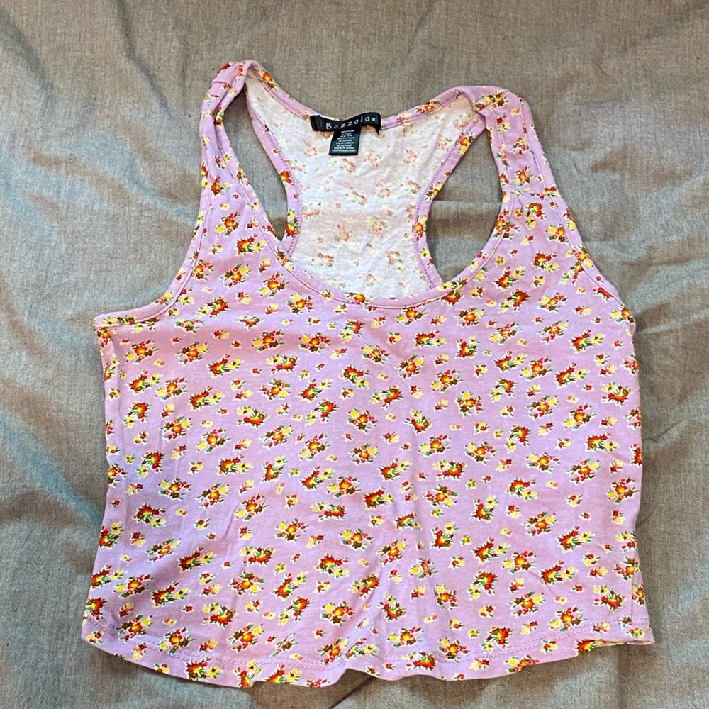 Bozzolo Purple Floral Crop Top